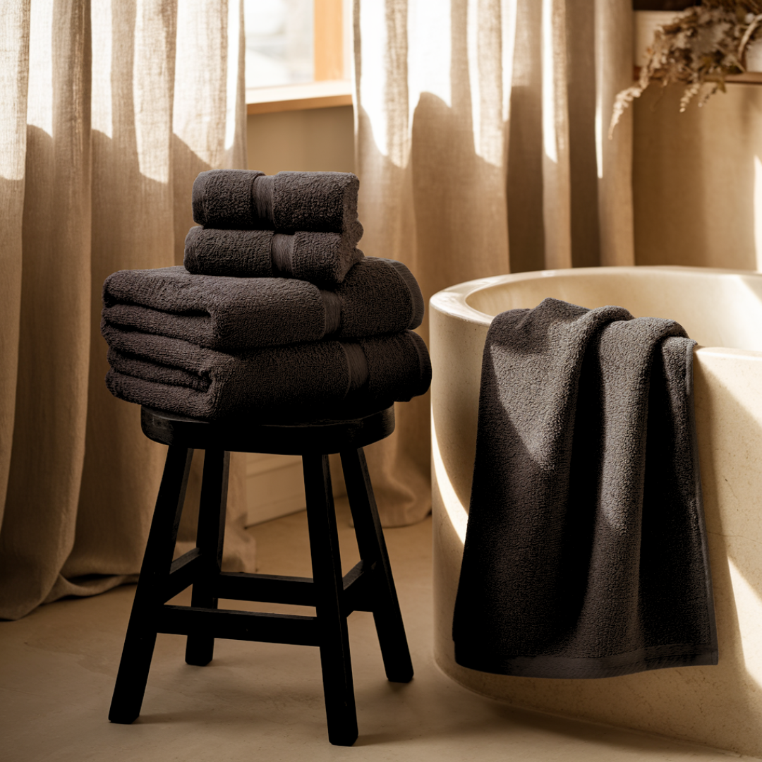 Serviettes de bain en coton lourd | 4pcs (74x34cm)