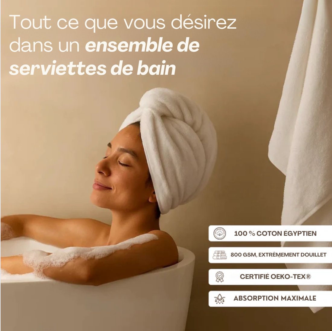 Ensemble de bain ultrasoft complet 8 pièces